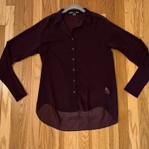Theyskens' Theory Blouse Sheer Wine Size P fits a Small